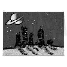 Space-town. Greeting Cards