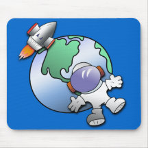 Spaceman and Planet Earth Mousepads