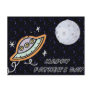 Spaceship & the Moon - Happy Father's Day Postcard
