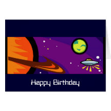 Spaceship to Saturn Customisable Card