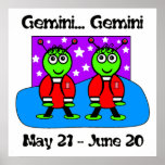 SPACEY GEMINI TWINS POSTER posters
