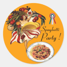 SPAGHETTI PARTY DANCE,ITALIAN KITCHEN AND TOMATOES STICKER