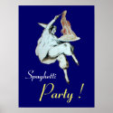SPAGHETTI PARTY, ITALIAN KITCHEN ,purple posters