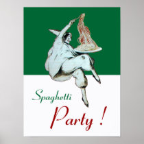 SPAGHETTI PARTY, ITALIAN KITCHEN ,red green white Print