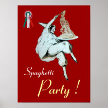 SPAGHETTI PARTY, ITALIAN KITCHEN ,red green white Posters
