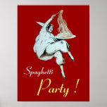 SPAGHETTI PARTY, ITALIAN KITCHEN ,red posters