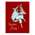 SPAGHETTI PARTY ITALIAN KITCHEN, RESTAURANT red Post Cards