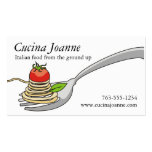 Spaghetti tomato Italian food business cards