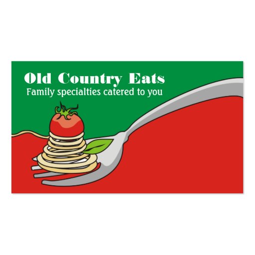 Spaghetti tomato Italian food business cards