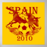 Spain 2010 Toro Bull Espana futbol fans poster