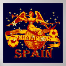 Spain 2010 World Champions 2014 Vuvuzela Soccer Poster
