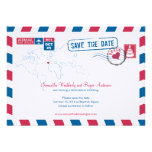 Spain Air Mail Wedding Save The Date Personalized Announcements