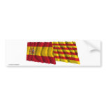 Spain and Cataluña waving flags bumper stickers