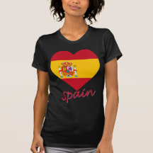Spain Flag Heart Tshirt