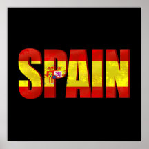Spain flag logo emblem for proud Spaniards Print
