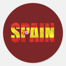 Spain flag logo emblem for proud Spaniards Round Stickers