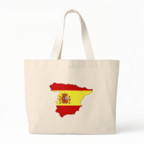 Spain Flag Map full size Canvas Bags