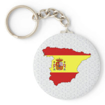 Spain Flag Map full size Key Chains