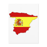 Spain flag map postcards