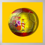 Spain Grunge ball Spanish flag panel gifts Poster