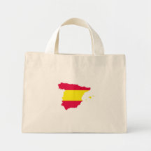Spain Map Flag Tote Bag