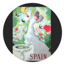 Spain Vintage Image Round Stickers