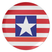 Spangled Banner American Flag Red White Stripes. Plate