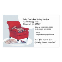 Spaniel in Red Chair ~ Retro Style Business Card business cards