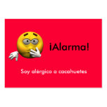 Spanish Allergy Info card - Peanut Business Cards