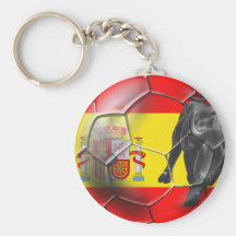 Spanish flag soccer ball Spain soccer gifts Key Chains
