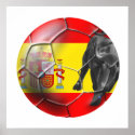 Spanish flag soccer ball Spain soccer gifts posters