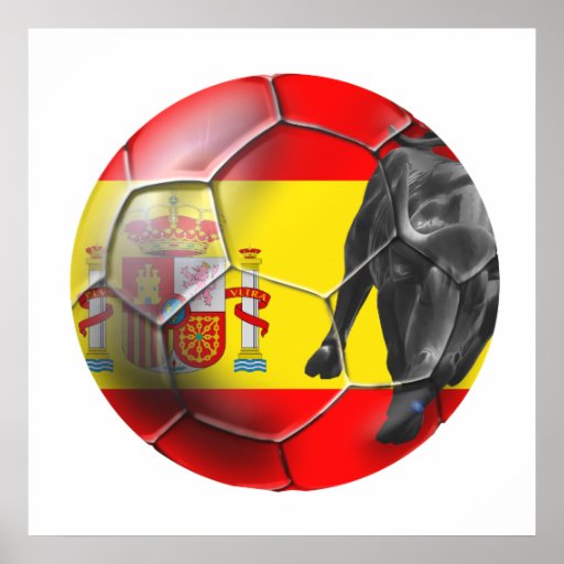 Spanish flag soccer ball Spain soccer gifts Posters