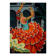 Spanish Flamenco Dancer Card
