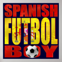Spanish Futbol Boy and Futbol Girl gifts Poster