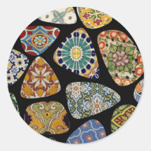 Spanish & Mexican Tile Mosaic Round Sticker