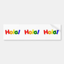 Spanish Rainbow Hello : Espanol Iris Hola Bumper Sticker