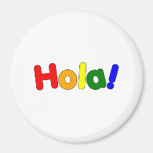 Spanish Rainbow Hello : Espanol Iris Hola Refrigerator Magnets