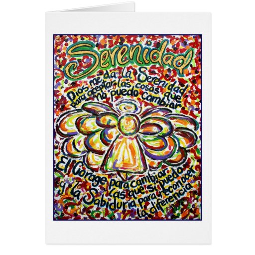 Spanish Serenity Prayer Angel Card