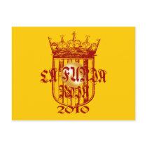 Spanish soccer futbol kings - La Furia Roja 2010 Post Card