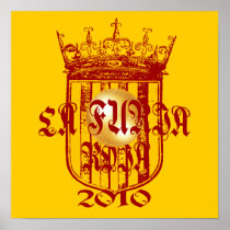 Spanish soccer futbol kings - La Furia Roja 2010 Posters