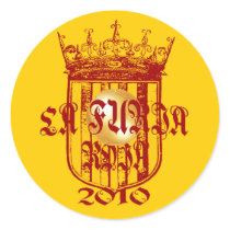 Spanish soccer futbol kings - La Furia Roja 2010 Round Stickers