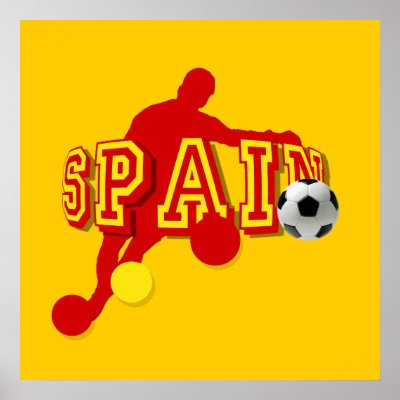 Spanish Soccer Players Bend it Tees and gifts Print by LaFuriaRoja