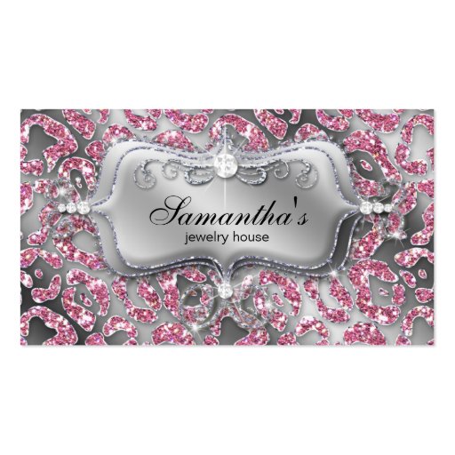 Sparkle Jewellery Business Card Zebra Classy Pink
