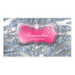 Sparkle Jewellery Business Card Zebra Pink Silver