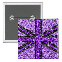 Sparkle Look UK Purple Black button square