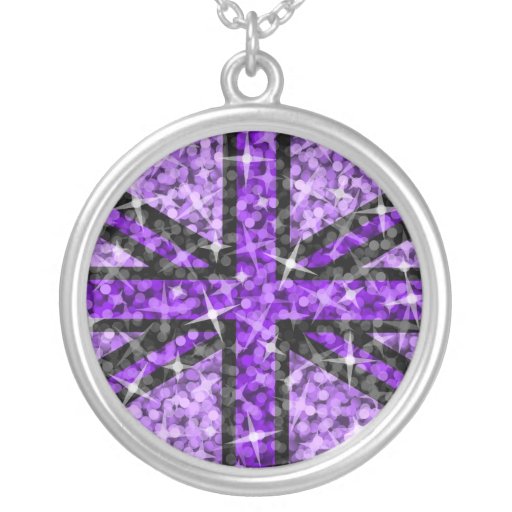 Sparkle Look Uk Purple Black necklace round