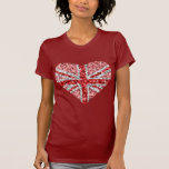 Sparkle Look UK Red Heart ladies petite red Tshirts