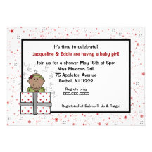 Sparkle Red & Black Baby shower Invitation