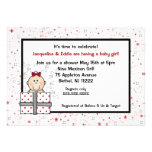 Sparkle Red & Black Baby shower Invitation - light