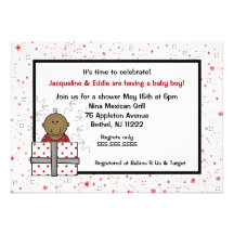 Sparkle Red & Black shower Invite dark boy